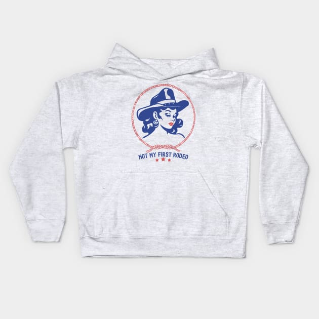 Not My First Rodeo // Retro Outlaw Country Design Kids Hoodie by DankFutura